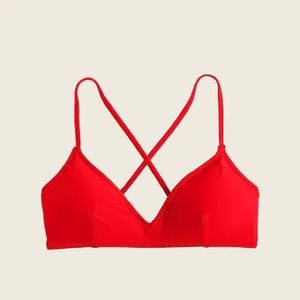 NWT J. Crew French cross-back bikini top